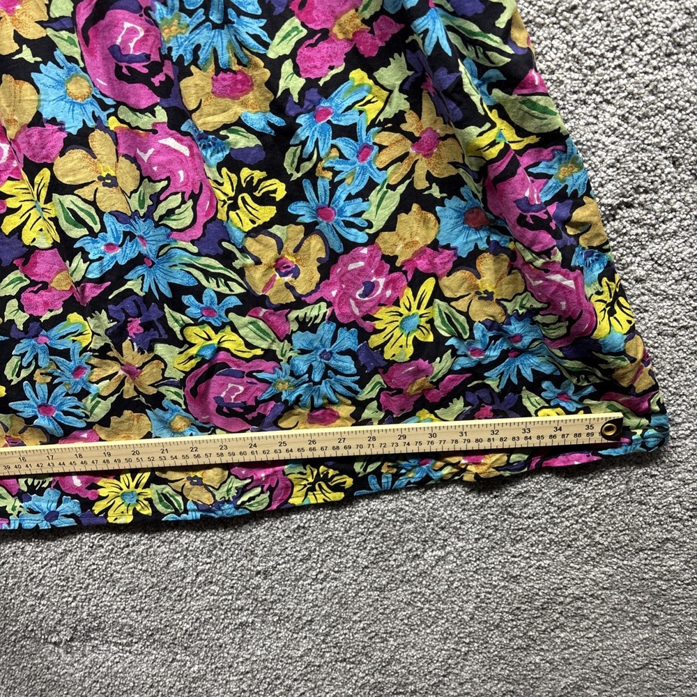 Sita Maxi Dress Womens SMALL Black Floral Rayon‎ Beachy Boho Vintage 80s NEW NWT - Picture 8 of 13